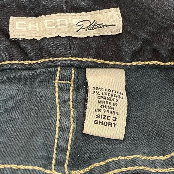 Chico's Platinum Denim Jeans Size 3 (16) Short Ultimate Fit Bootcut Short - Picture 4 of 10